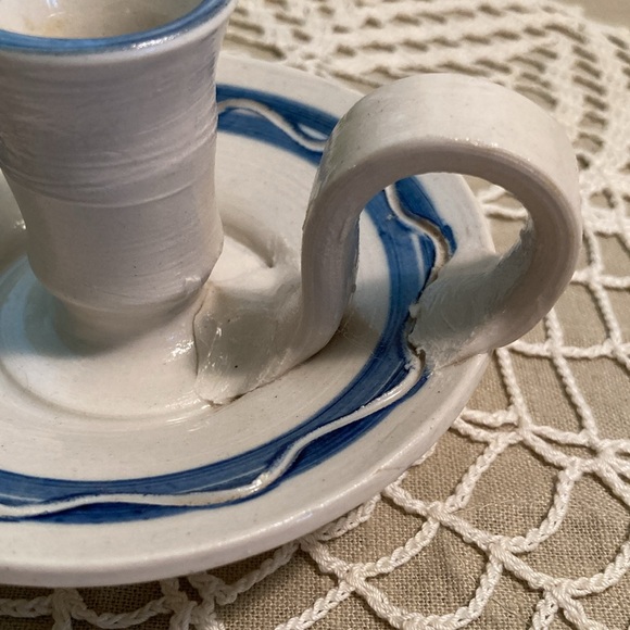 Vintage Handmade Pottery Candlestick Holder - Picture 3 of 14
